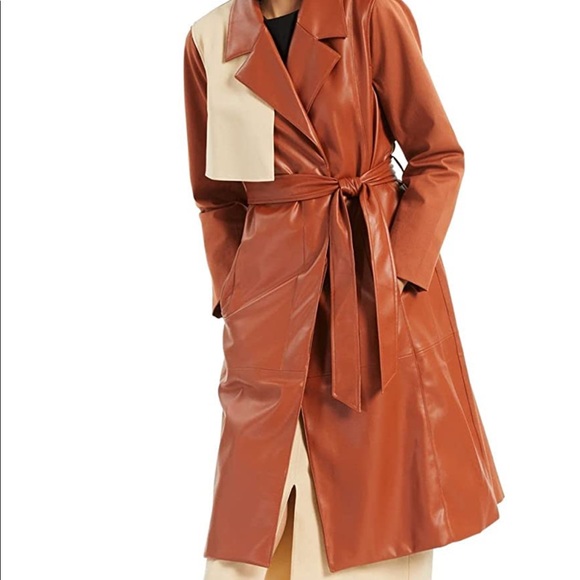 NWT 2XL plus size Alfani lapel trench coat butterscotch designer coat fall - Picture 4 of 8